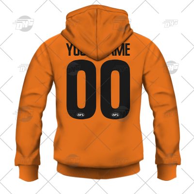 AFL Greater Western Sydney Giants Custom Name Number 2022 Home Guernsey Pullover Hoodie