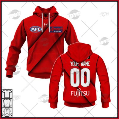 AFL Essendon Bombers Custom Name Number 2022 Clash Guernsey Pullover Hoodie