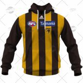 AFL Hawthorn Hawks Custom Name Number 2022 Home Guernsey Pullover Hoodie