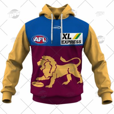 AFL Brisbane Lions Custom Name Number 2022 Home Guernsey Pullover Hoodie