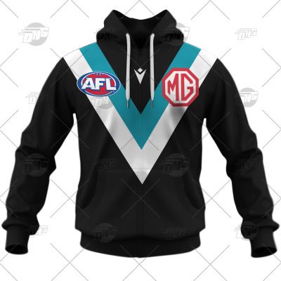 AFL Port Adelaide Custom Name Number 2022 Home Guernsey Pullover Hoodie