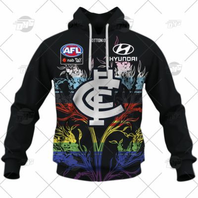 AFL Carlton Blues Custom Name Number 2022 Pride Guernsey Pullover Hoodie