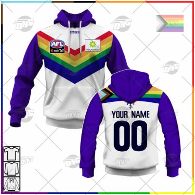 AFL Fremantle Dockers Custom Name Number 2022 Pride Guernsey Pullover Hoodie