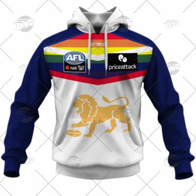 AFL Brisbane Lions Custom Name Number 2022 Pride Guernsey Pullover Hoodie