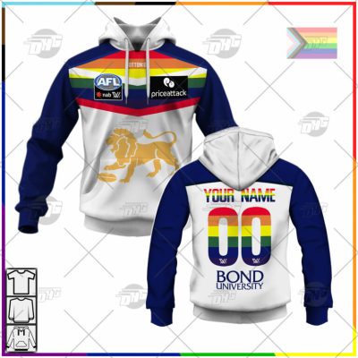AFL Brisbane Lions Custom Name Number 2022 Pride Guernsey Pullover Hoodie