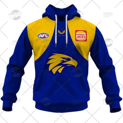 AFL West Coast Eagles Custom Name Number 2022 Home Guernsey Pullover Hoodie