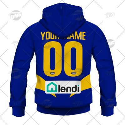 AFL West Coast Eagles Custom Name Number 2022 Home Guernsey Pullover Hoodie