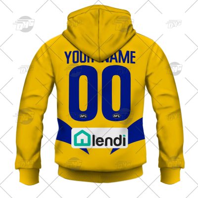 AFL West Coast Eagles Custom Name Number 2022 Clash Guernsey Pullover Hoodie