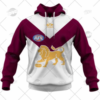 AFL Brisbane Lions Custom Name Number 2022 Clash Guernsey Pullover Hoodie