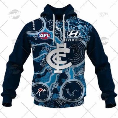 AFL Carlton Blues Custom Name Number 2022 Indigenous Guernsey Pullover Hoodie