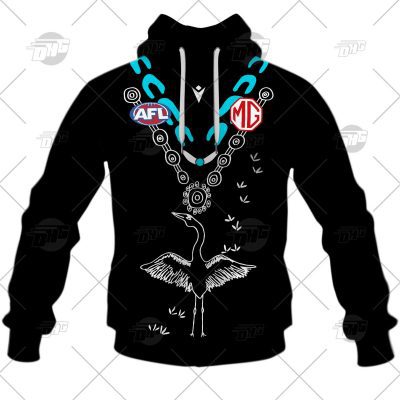 AFL Port Adelaide Custom Name Number 2022 Indigenous Guernsey Pullover Hoodie
