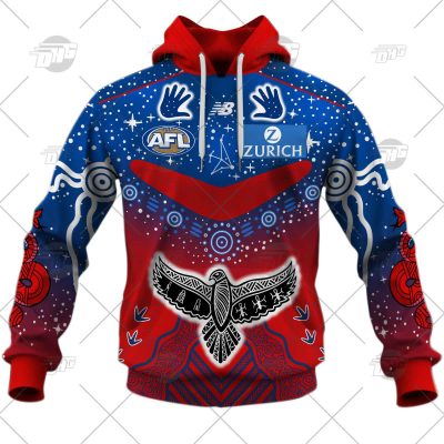 AFL Melbourne Demons Custom Name Number 2022 Indigenous Guernsey Pullover Hoodie