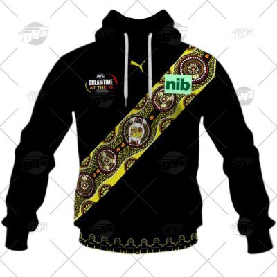 AFL Richmond Tigers Custom Name Number 2022 Indigenous Guernsey Pullover Hoodie