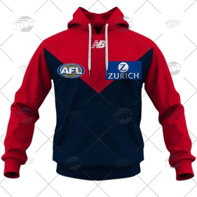 AFL Melbourne Demons Custom Name Number 2022 Home Guernsey Pullover Hoodie