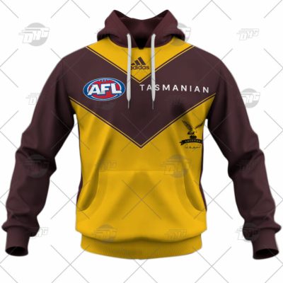AFL Hawthorn Hawks Custom Name Number 2022 Clash Guernsey Pullover Hoodie