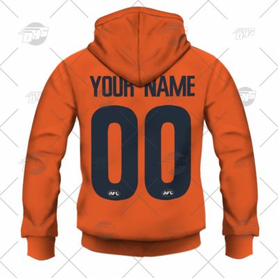 AFL Greater Western Sydney Giants Custom Name Number 2022 Away Guernsey Pullover Hoodie