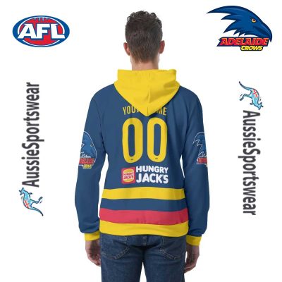 AFL Adelaide Crows Custom Name Number 2024 Home Guernsey Pullover Hoodie