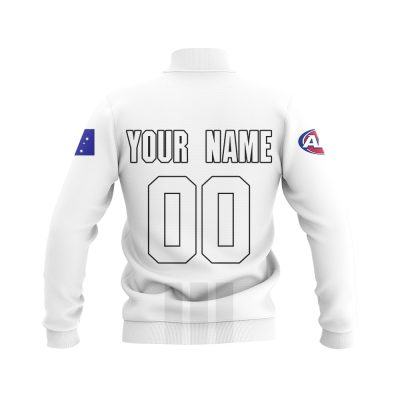 AFL Western Bulldogs Custom Name Number White Baseball Jacket