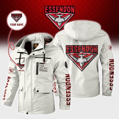 Essendon Bombers AFL Custom Name Windbreaker Jacket v1