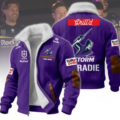 Melbourne Storm NRL Wool-Lined Fleece Zipper Jacket