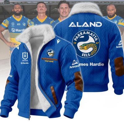 Parramatta Eels NRL Wool-Lined Fleece Zipper Jacket