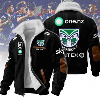 New Zealand Warriors NRL Wool-Lined Fleece Zipper Jacket