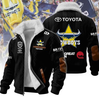 North Queensland Cowboys NRL Wool-Lined Fleece Zipper Jacket