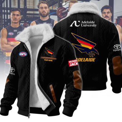 Adelaide Crows AFL Wool-Lined Fleece Zipper Jacket
