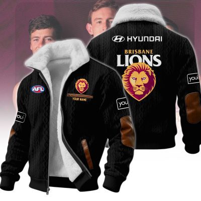 Brisbane Lions AFL Wool-Lined Fleece Zipper Jacket