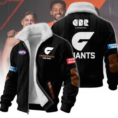 GWS Giants AFL Wool-Lined Fleece Zipper Jacket