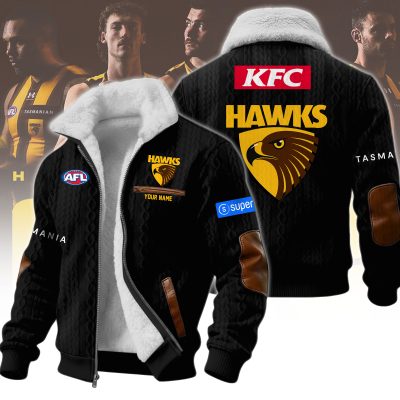 Hawthorn Hawks AFL Wool-Lined Fleece Zipper Jacket