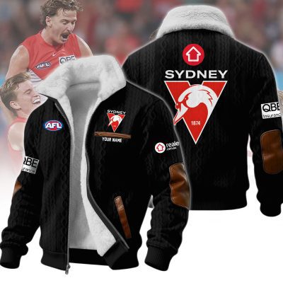 Sydney Swans AFL Wool-Lined Fleece Zipper Jacket