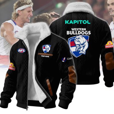 Western Bulldogs AFL Wool-Lined Fleece Zipper Jacket