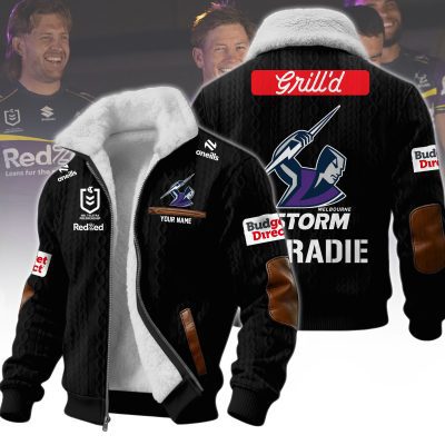 Melbourne Storm NRL Wool-Lined Fleece Zipper Jacket