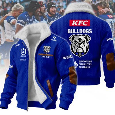 Canterbury-Bankstown Bulldogs NRL Wool-Lined Fleece Zipper Jacket