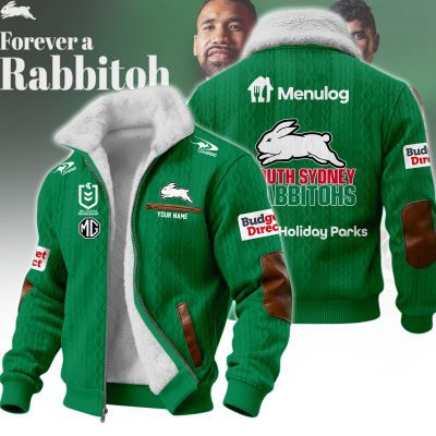 South Sydney Rabbitohs NRL Wool-Lined Fleece Zipper Jacket