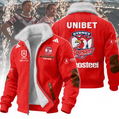 Sydney Roosters NRL Wool-Lined Fleece Zipper Jacket