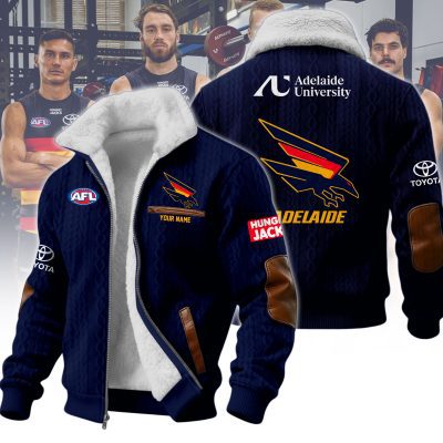 Adelaide Crows AFL Wool-Lined Fleece Zipper Jacket