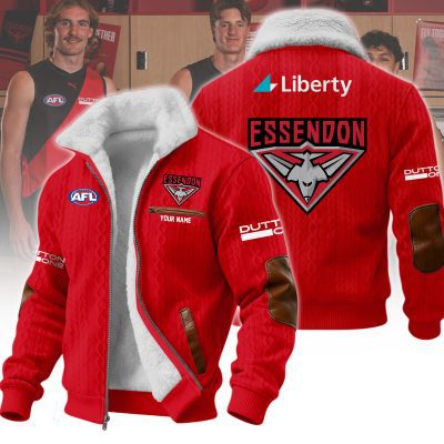 Essendon Bombers AFL Wool-Lined Fleece Zipper Jacket