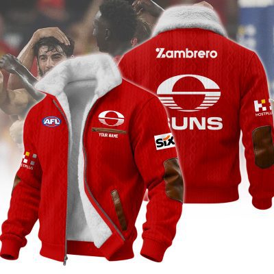 Gold Coast Suns AFL Wool-Lined Fleece Zipper Jacket