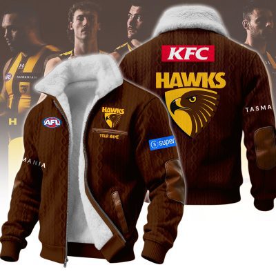 Hawthorn Hawks AFL Wool-Lined Fleece Zipper Jacket