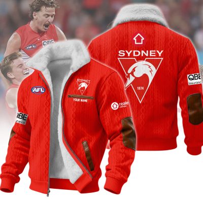 Sydney Swans AFL Wool-Lined Fleece Zipper Jacket