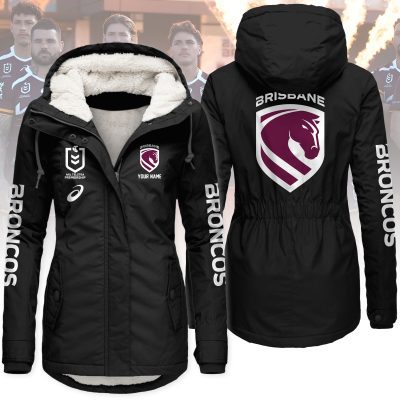 Brisbane Broncos Women's Hooded Lined Thick Trench Coat – Warm Winter Jacket