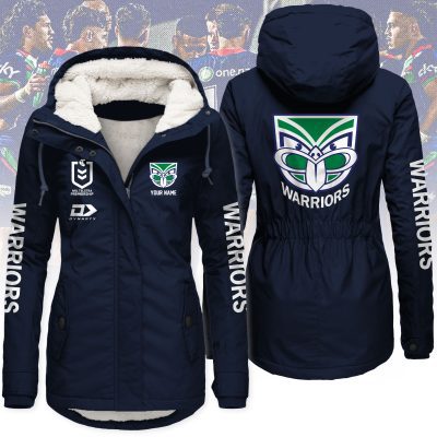 New Zealand Warriors Women's Hooded Lined Thick Trench Coat – Warm Winter Jacket