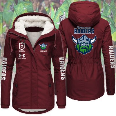 Canberra Raiders Women's Hooded Lined Thick Trench Coat – Warm Winter Jacket