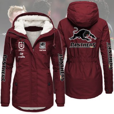 Penrith Panthers Women's Hooded Lined Thick Trench Coat – Warm Winter Jacket