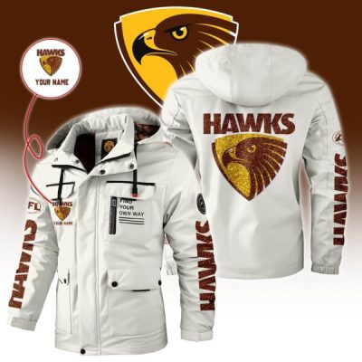 Hawthorn Hawks AFL Custom Name Windbreaker Jacket v1