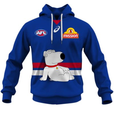 AFL Western Bulldogs Custom Name Number Family Guy Guernsey Pullover Hoodie