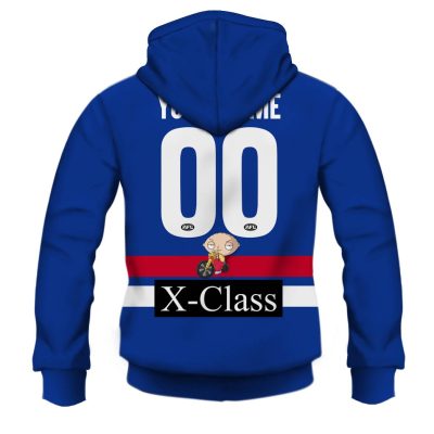 AFL Western Bulldogs Custom Name Number Family Guy Guernsey Pullover Hoodie