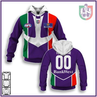 AFL Fremantle Dockers Custom Name Number 2004 Vintage Guernsey Pullover Hoodie